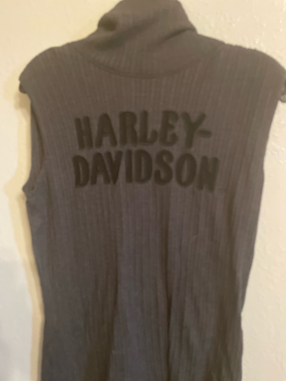 Harley-Davidson Women's Black Ribbed Sleeveless Mock Neck Tank